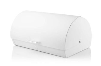 Swan Serenity Bread Bin with Ventilation, Smooth Matte Finish and Roll Top Lid, 14L, White