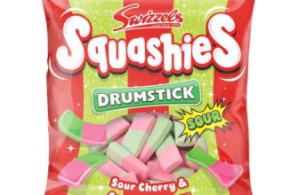Swizzels Squashies Sweets – Sour Apple and Cherry Flavour Squashies – Single Pack 140g Max SS 68p