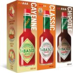 TABASCO Brand Hot Sauce Value Pack 3 x 350ml Original Red, Chipotle & Cayenne Garlic