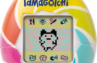 TAMAGOTCHI Bandai Original Candy Swirl Shell Original Cyber Pet 90s Adults and Kids Toy with Chain Retro Virtual Pets are Great Boys and Girls Toys or Gifts for Ages 8