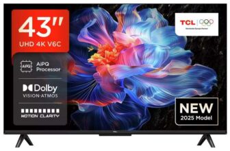 TCL 43 Inch 43V6C-UK Smart 4K UHD HDR LED TV – Free C&C