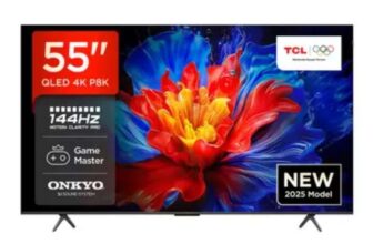 TCL 55P8K 55 Smart 4K Ultra HD HDR QLED TV 144 Hz Motion Clarity Onkyo Speakers and Dolby Atmos 5 Year Warranty £100 Discount at checkout