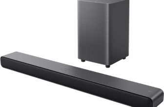 TCL S55HK 2.1 channel Dolby Atmos Soundbar,220W max power with dual bass system,support DTS Virtual X,HDMI eARC and Bluetooth 5.3,soundbar with wireless subwoofer,home cinema, S Seires
