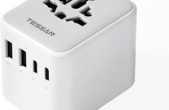 TESSAN Universal Travel Adapter Worldwide with 2 USB C and 2 USB A Ports, Prime Exclusive – Sold by Tspower / FBA