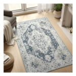 TOPICK Rug 90x150cm Door Mat, Vintage Grey, Washable, Non-Slip
