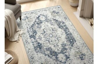 TOPICK Rug 90x150cm Door Mat, Vintage Grey, Washable, Non-Slip