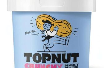 TOPNUT Crunchy Peanut Butter 1kg Tub 100% Natural, No Palm Oil, No Added Sugar