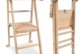 TP Toys Active-Tots Helper Tower Folding Step Stool for Toddlers and Kids, Foldable Standing Tower for Kitchen (Prime Members)