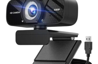 TRAUSI 1080P HD Webcam with Mic, Privacy Cover, Wide-Angle