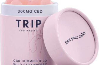 TRIP CBD Infused Gummies (30 Gummies) – Delicious Natural Wild Strawberry Flavour, 300MG CBD Vegan