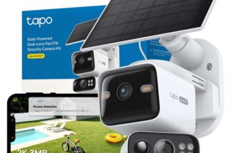 Tapo C645D KIT 2K 3MP Dual Lens Solar Security Camera Outdoor Wireless, Smart AI Outdoor, Night Colour, Ultra Wide Angle (Prime Day Deal)