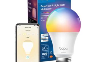 Tapo New TL13E Smart E27 Multicolour Alexa Light Bulb, 8.3W (60W)