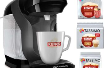 Tassimo by Bosch Style Friendly Pod Coffee Machine with 40 Kenco Drinks Starter Bundle, TAS112EGBC – Black -Sold by Lavarion FBA Prime Deal