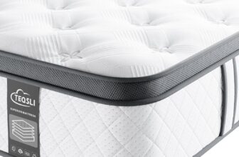 TeQsli 4FT6 Double Mattress 10 Inch Gel Memory Foam Pocket Spring Hybrid, Medium Firm Orthopedic Mattress Back Pain Relief – Edge Support & OEKO-TEX Certified 135x190x25cm