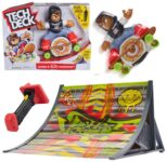 Tech Deck Shred N Blast Sk8board, Motorised Finger Skateboard Toy with Rider and Ramp