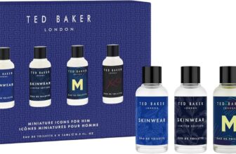 Ted Baker Mini Cologne Gift Set for Him Mini Eau de Toilette: Skinwear, Skinwear Limited Edition, M, X2O, Travel Friendly Mens Fragrance Collection Great Gift Idea For Men 4 x 0.51 fl oz /15ml