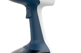 Tefal Access Steam Easy Handheld Clothes Steamer, 1400W, Steam Output Up to 25 g/min, Rapid 15-Second Heat-Up, Lightweight, Door Hook, DT7170G0,White & Blue