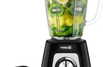 Tefal Blendforce II Blender, 2L Glass Jug, 1.25L Effective Capacity, 800W, 4 Removable Powelix Blades, Smoothie Blender, Ice Crush, 2 Speeds Pulse, Black, BL435840