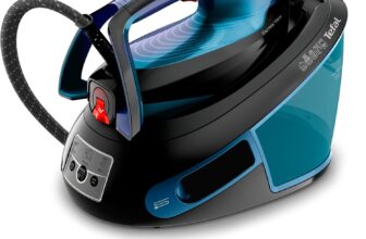 Tefal, Express Vision, Steam Generator Iron, 1.8L water tank, 7 Bar, 130 g/min continuous steam & 600 g/min steam boost, 2 min heat-up, Black and Blue, SV8155G0
