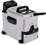 Tefal Oleoclean Compact, 2L Oil Capacity, Patented Filtration System, Easy to Clean, 0.8kg, 3 Portions, 1600W, Stainless Steel with Removable Grey Oil Box – FR701640