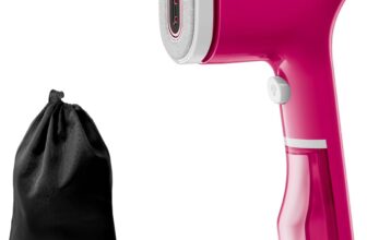 Tefal Pure Pop Slim Handheld Clothes Steamer, No Ironing Board Needed, Ready to Use in 15 Seconds, 70ml Detachable Water Tank, Travel Iron, Garment Steamer, Pink, DT2023