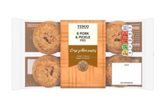 Tesco Pork & Pickle Pies 6 Pack 300g