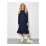 Textured Jersey Midi Dress