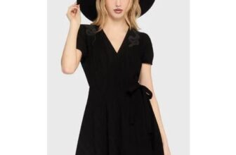 The Hollow Embroidered Mini Dress Black