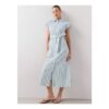 The Very Collection Button through Belted Shirt Midi Dress – Blue