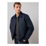 The Very Collection Cotton Rich Collared Harrington Jacket – Navy