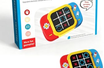 Tic Tac Toe Toy 3-in-1 Electronic,Family Travel Relaxation Game for Kids and Adults,Handheld Game Gift with Silent Mode Festival Gift,Portable Travel Games,Handheld Puzzle for Family Kids Adults