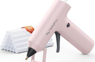 Tilswall Cordless Hot Glue Gun, Fast Preheating with 2000mAh Built-in Battery Cordless Glue Gun, 20 Premium Glue Sticks, Mini Glue Gun Ideal for Crafts, DIY Gift, Repairs W106s Pink