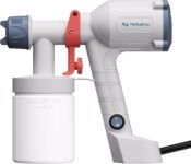Tilswall Paint Sprayer, Upgraded Ultra-Light Electric Paint Spray Gun with 2 Nozzles & 3 Patterns Easy to Clean for Fences, Sheds, Walls, Ceilings, Furniture, Cabinets, Garden & DIY, White