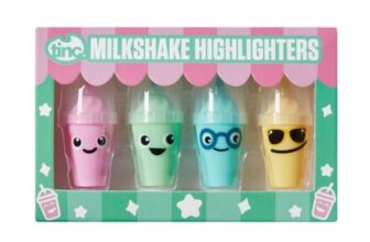 Tinc Milkshake-Shaped Coloured Highlighter Pens for Kids, Four Colours