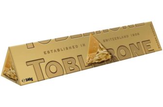 Toblerone Golden Milk Chocolate, Honey and Almond Nougat Large Gift Bar, Made with Swiss Milk 340g (Pack of 1) – S&S £3.80