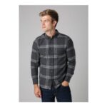 Tokyo Laundry Charcoal Cotton Printed Long Sleeve Shirt