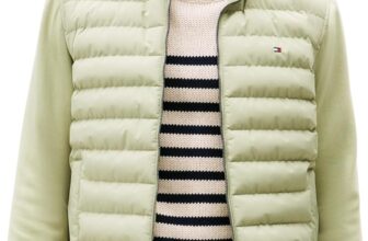 Tommy Hilfiger Mens Mix Media Quilted Zip Through Hoodie