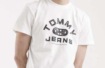 Tommy Jeans Mens Gym Logo T-Shirt in White