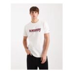 Tommy Jeans Regular Fit Applique Logo T-Shirt in White.