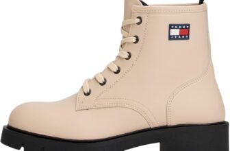 Tommy Jeans Womens Lace-up Leather Ankle Boots