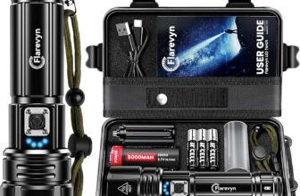 Torch Rechargeable LED Flashlight Torches-1000000 Lumen Super Bright 5500mAh Long Lasting IP67 Waterproof 5 Modes Portable Adjustable Focus Suitable for Camping/Hiking/Outdoors/Emergency Situations