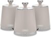 Tower Cavaletto Set of 3 Storage Canisters, Canisters for Tea/Coffee/Sugar, Carbon Steel, Latte