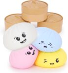 Toyland Squishy Bao Dumpling Sensory Fidget Toy with Plastic Steamer Box – Squeeze Toys for Kids – 1 Chosen At Random – Ages 3