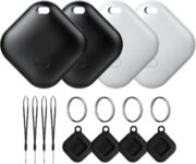 Tracker Tag 4Pcs,Key Finder,Compatible with Apple Find My (iOS Only),Replaceable Battery,IP67 Waterproof,Suitable for Luggage, Bags, Wallets, Backpacks, Keys Tracking Tag