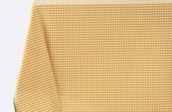 Trattoria Dyed Woven Gingham Pattern Cotton and Linen Tablecloth, 150 x 150cm – Yellow / Blue / Green / Orange