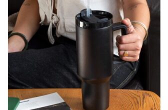 Travel Tumbler with Handle (1.2Ltr) – Black