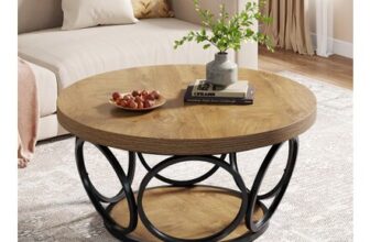 Tribesigns round Coffee Table,80cm