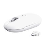 Trust Seron Hyperwheel Wireless Mouse, Fast Scroll Wheel with Horizontal Scrolling, Bluetooth 2.4GHz, Silent Buttons, White/Pink