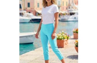 Turquoise Cropped Stretch Trouser