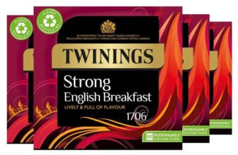 Twinings English Strong Breakfast Tea Bold, Lively & Full of Flavour Black Tea Multipack Bulk Buy, 320 (4 x 80) (£9.83 S&S) – Prime Deal